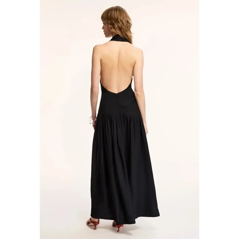 Proenza Schouler Women's Black Matte Gown Halter Back Cut Dress, Sz 2, Rt. $1690 - Picture 2 of 12